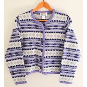 Vintage Wool Fair Isle Cardigan Size Medium